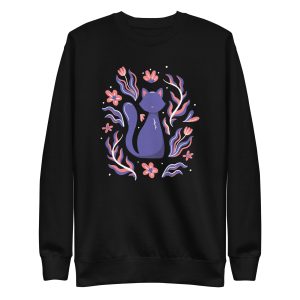 unisex-premium-sweatshirt-black-front-6a17a38ab6d62.jpg Nature Cat Sweatshirt