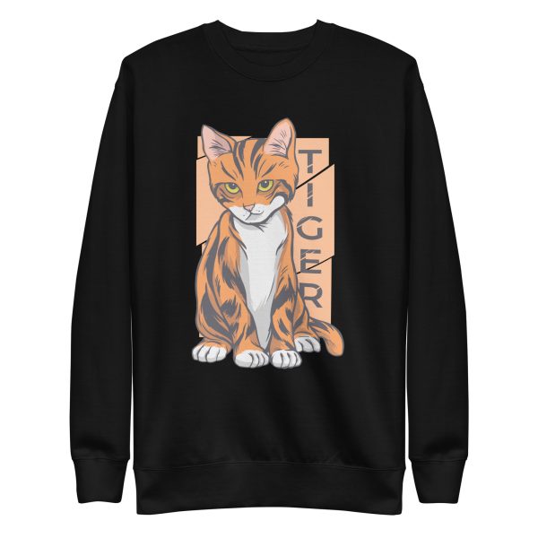unisex-premium-sweatshirt-black-front-6a17a410dea7d.jpg Tiger Cat Sweatshirt