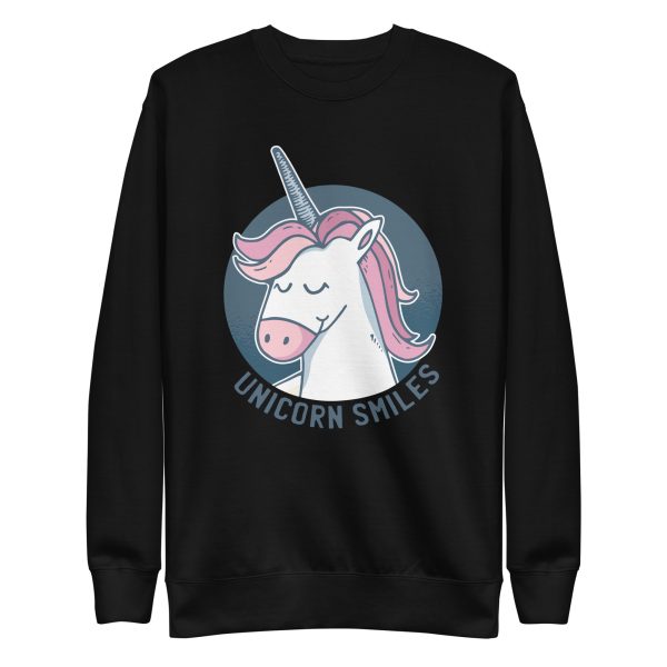 unisex-premium-sweatshirt-black-front-6a17a98e28b56.jpg Unicorn Smile Sweatshirt