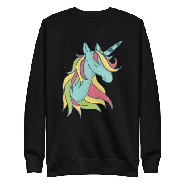 unisex-premium-sweatshirt-black-front-6a17a9e8ac6fd.jpg Cute Unicorn Sweatshirt