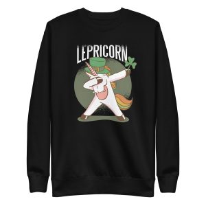 unisex-premium-sweatshirt-black-front-6a17ab4e34e36.jpg Unicorn Leprechaun Sweatshirt