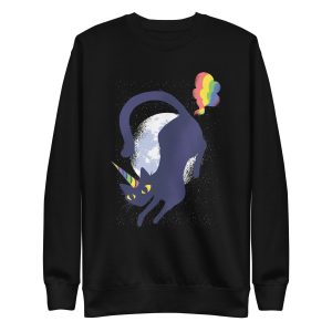 unisex-premium-sweatshirt-black-front-6a17ae11592c7.jpg Cat Unicorn Sweatshirt