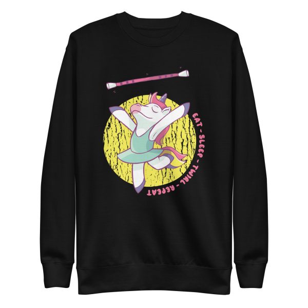 unisex-premium-sweatshirt-black-front-6a17b1a24ebfc.jpg Eat Sleep Twirl Sweatshirt