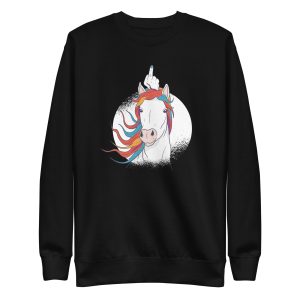 unisex-premium-sweatshirt-black-front-6a17b7eda2c32.jpg Unicorn Middle Finger Sweatshirt