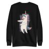 unisex-premium-sweatshirt-black-front-6a17b950ef0a5.jpg Unicorn Floss Dance Sweatshirt