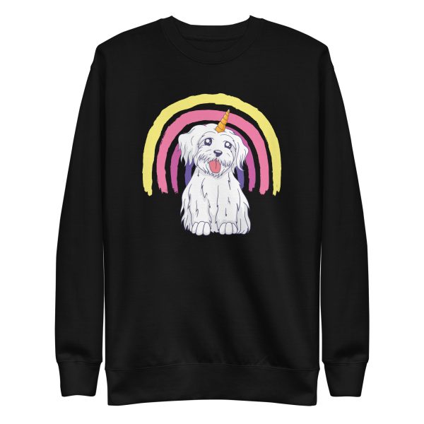 unisex-premium-sweatshirt-black-front-6a17dd863aa1f.jpg Rainbow Unicorn Dog Sweatshirt