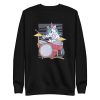 unisex-premium-sweatshirt-black-front-6a17e48075f23.jpg Birthday Unicorn Drummer Sweatshirt