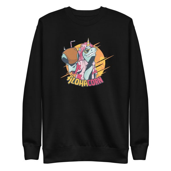 unisex-premium-sweatshirt-black-front-6a17e7cee261b.jpg Hawaii Unicorn Sweatshirt
