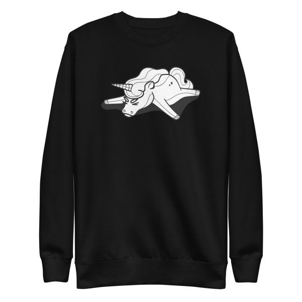unisex-premium-sweatshirt-black-front-6a17e817e081d.jpg Tired Unicorn Sweatshirt