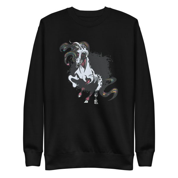 unisex-premium-sweatshirt-black-front-6a17f7b0f34e1.jpg Dark Unicorn Sweatshirt
