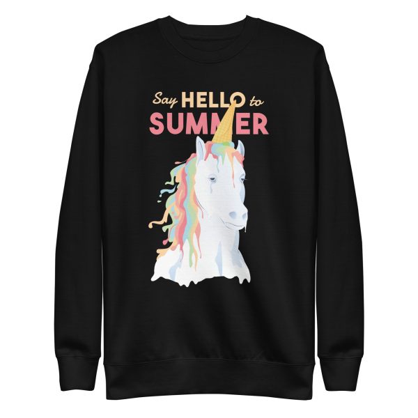 unisex-premium-sweatshirt-black-front-6a17fb7a7293e.jpg Summer Unicorn Sweatshirt