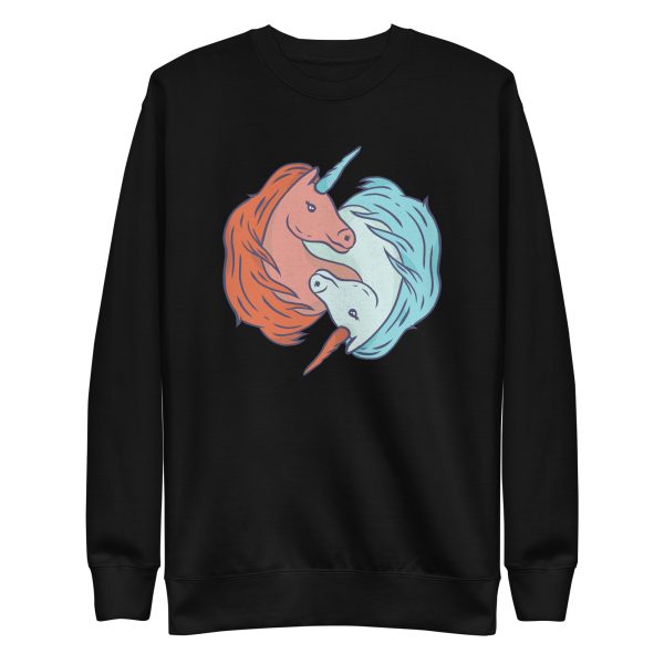 unisex-premium-sweatshirt-black-front-6a17fbc1b7292.jpg Yin Yang Unicorns Sweatshirt