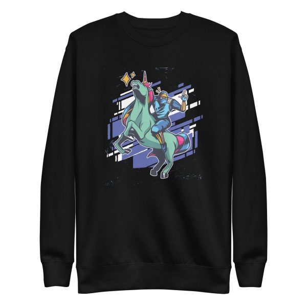 unisex-premium-sweatshirt-black-front-6a17fc359bd3b.jpg Ninja and Unicorn Sweatshirt