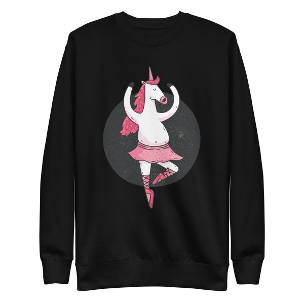 unisex-premium-sweatshirt-black-front-6a17fdc0b8a5d.jpg Ballet Unicorn Sweatshirt