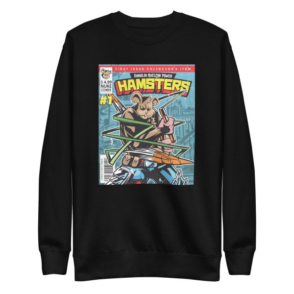 unisex-premium-sweatshirt-black-front-6a1811814406b.jpg Hamster Comic Cover Sweatshirt