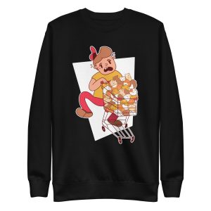 unisex-premium-sweatshirt-black-front-6a1811d951ecc.jpg Guy Buying Hamsters Sweatshirt