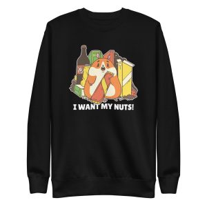 unisex-premium-sweatshirt-black-front-6a181824deff0.jpg Hamster Junk Food Sweatshirt