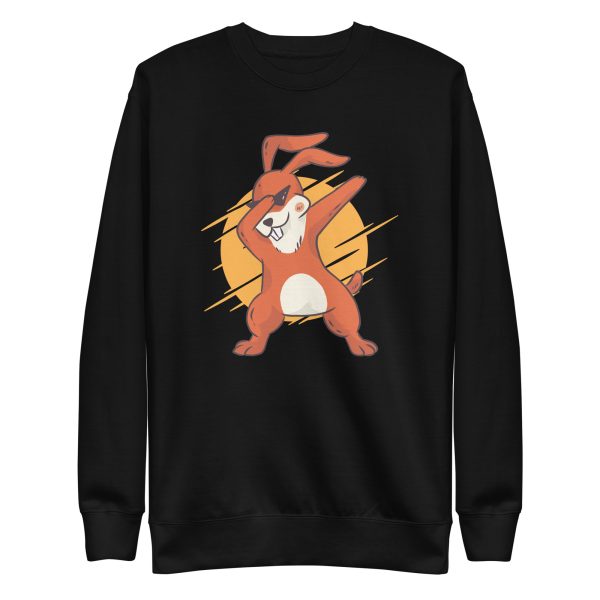 unisex-premium-sweatshirt-black-front-6a181a8b8efb8.jpg Dabbing Bunny Sweatshirt