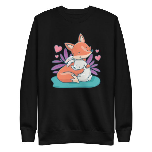 unisex-premium-sweatshirt-black-front-6a181bc85fa3c.jpg Fox and Bunny Hug Sweatshirt