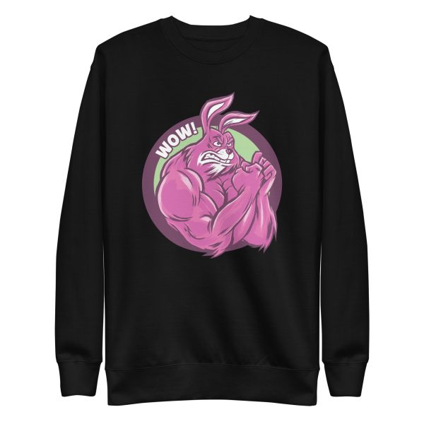 unisex-premium-sweatshirt-black-front-6a181c21c6336.jpg Muscular Bunny Sweatshirt