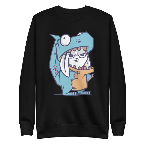 unisex-premium-sweatshirt-black-front-6a181d480a4e6.jpg Rabbit Dinosaur Sweatshirt