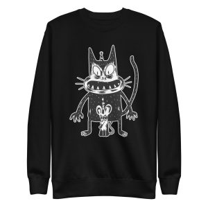 unisex-premium-sweatshirt-black-front-6a18208669b9a.jpg Creepy Cat and Mouse Sweatshirt