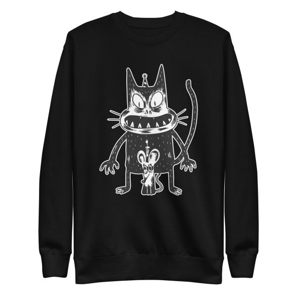 unisex-premium-sweatshirt-black-front-6a18208669b9a.jpg Creepy Cat and Mouse Sweatshirt