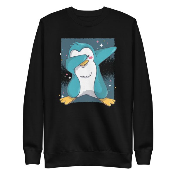 unisex-premium-sweatshirt-black-front-6a18243267583.jpg Penguin Dab Sweatshirt