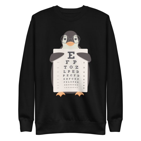 unisex-premium-sweatshirt-black-front-6a18247978a33.jpg Penguin Eye Chart Sweatshirt