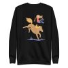 unisex-premium-sweatshirt-black-front-6a182cda0194e.jpg Girl Falling From Horse Sweatshirt