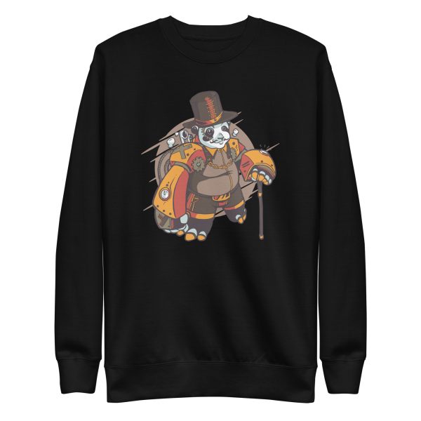 unisex-premium-sweatshirt-black-front-6a182f9de6fa9.jpg Steampunk Panda Sweatshirt