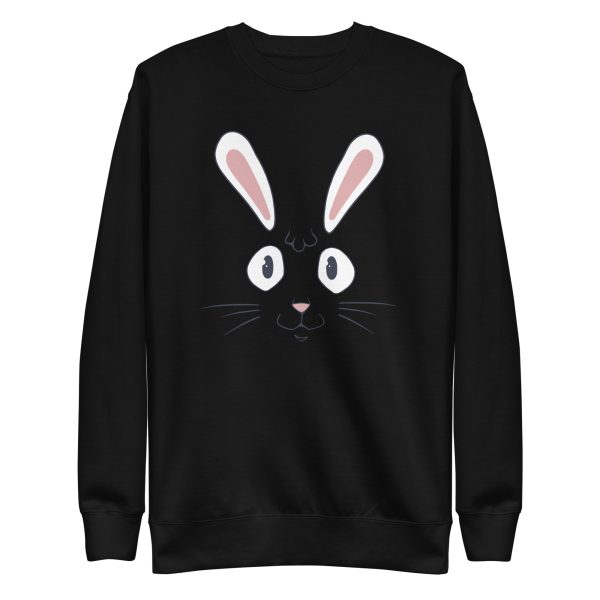 unisex-premium-sweatshirt-black-front-6a18408f2ea6a.jpg Rabbit Face Sweatshirt
