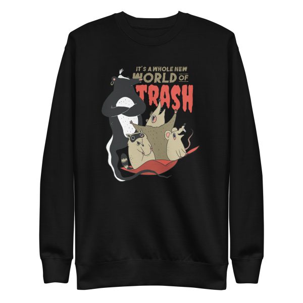 unisex-premium-sweatshirt-black-front-6a18416f91e92.jpg World of Trash Sweatshirt