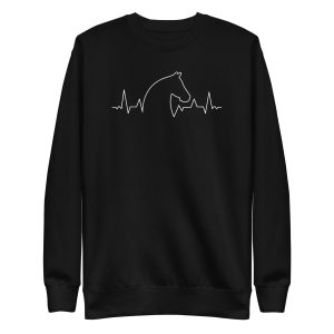unisex-premium-sweatshirt-black-front-6a1844f90fca4.jpg Horse Heartbeat Sweatshirt