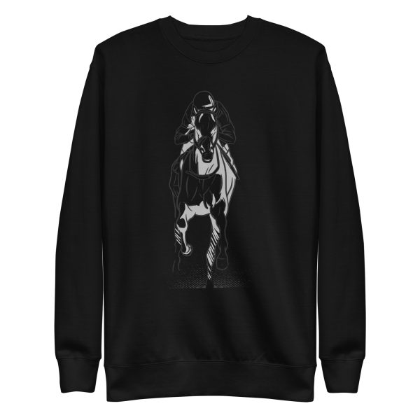 unisex-premium-sweatshirt-black-front-6a18465ea8dae.jpg Hand Drawn Horse Racing Sweatshirt