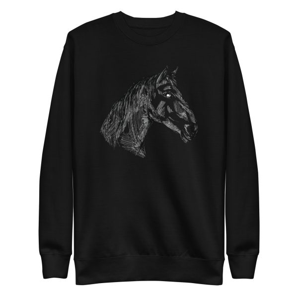 unisex-premium-sweatshirt-black-front-6a1846c441d4c.jpg Hand Drawn Horse Sweatshirt