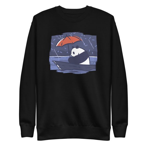 unisex-premium-sweatshirt-black-front-6a1847ae4f51d.jpg Panda Under Rain Sweatshirt