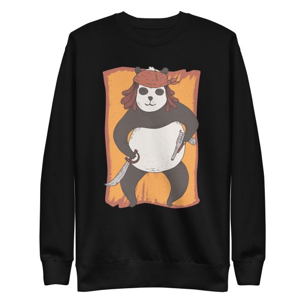unisex-premium-sweatshirt-black-front-6a18497e614a8.jpg Panda Pirate Sweatshirt