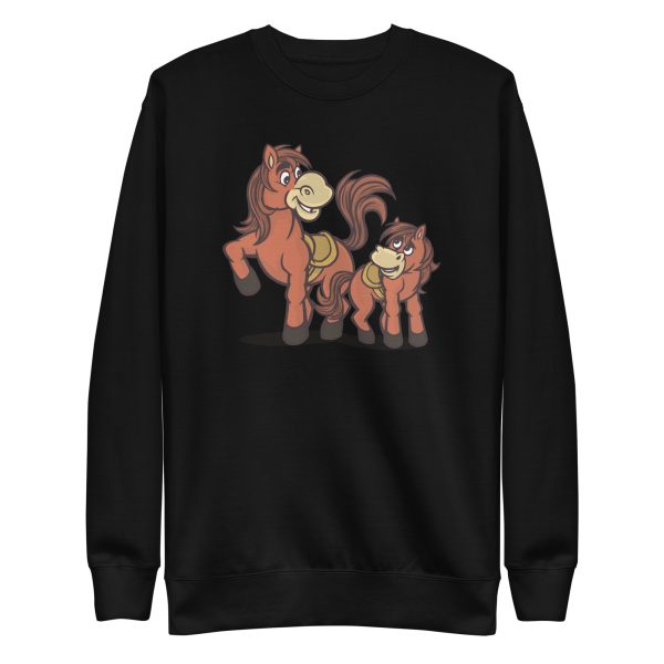 unisex-premium-sweatshirt-black-front-6a184b5da1d52.jpg Horse With Baby Sweatshirt