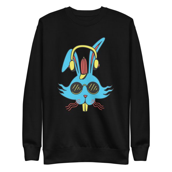 unisex-premium-sweatshirt-black-front-6a184be00539b.jpg Bunny Headphones Sweatshirt
