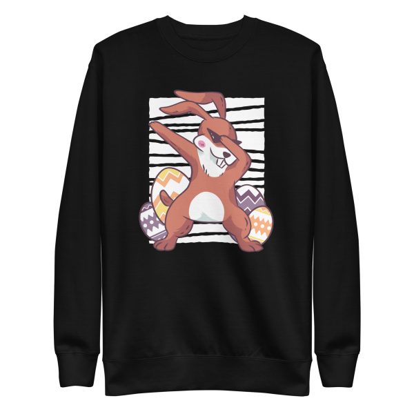 unisex-premium-sweatshirt-black-front-6a18ebb223d96.jpg Dabbing Bunny Sweatshirt