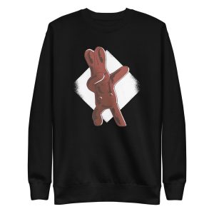 unisex-premium-sweatshirt-black-front-6a18ec02958d8.jpg Chocolate Easter Bunny Dabbing Sweatshirt