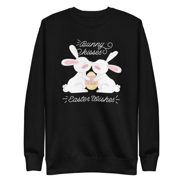 unisex-premium-sweatshirt-black-front-6a18edb308ffe.jpg Bunny Kisses Easter Wishes Sweatshirt