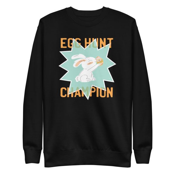 unisex-premium-sweatshirt-black-front-6a18f5f04a19b.jpg Egg Hunt Champion Sweatshirt