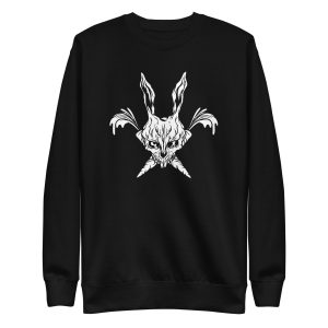 unisex-premium-sweatshirt-black-front-6a18f63b794a6.jpg Grim Bunny Skull Sweatshirt