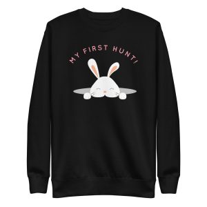 unisex-premium-sweatshirt-black-front-6a18f6856286f.jpg My First Hunt Sweatshirt