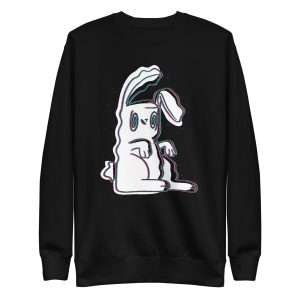 unisex-premium-sweatshirt-black-front-6a18f7bc0a2a3.jpg Trippy Bunny Sweatshirt
