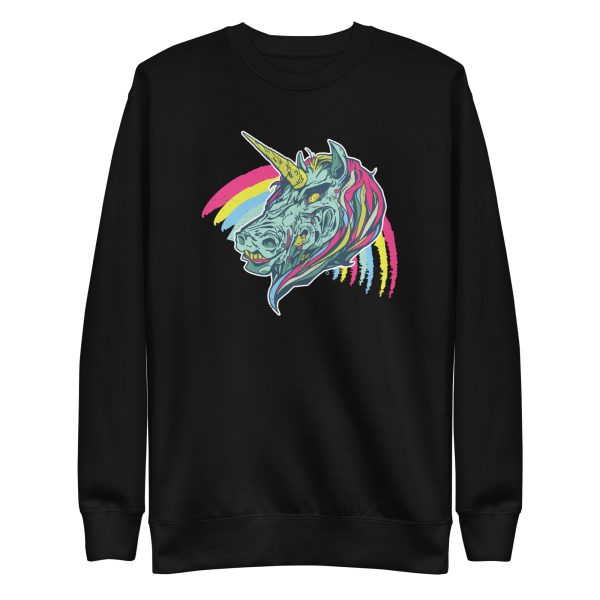 unisex-premium-sweatshirt-black-front-6a18fbc2380d9.jpg Creepy Unicorn Sweatshirt