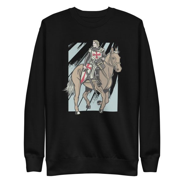 unisex-premium-sweatshirt-black-front-6a18fc51b69ee.jpg Horseriding Knight Templar Sweatshirt