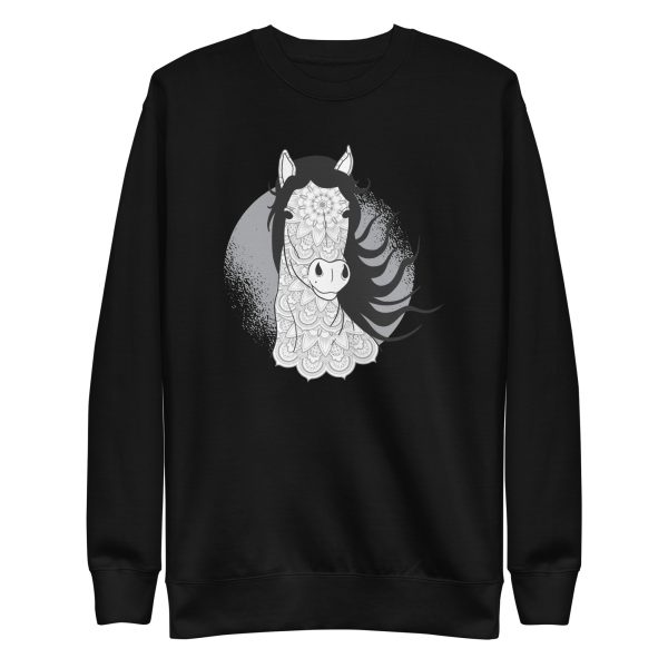 unisex-premium-sweatshirt-black-front-6a191c2e53b3d.jpg Mandala Horse Sweatshirt